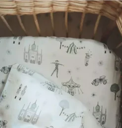 Adventures in Wonderland Crib Sheet - Aqua