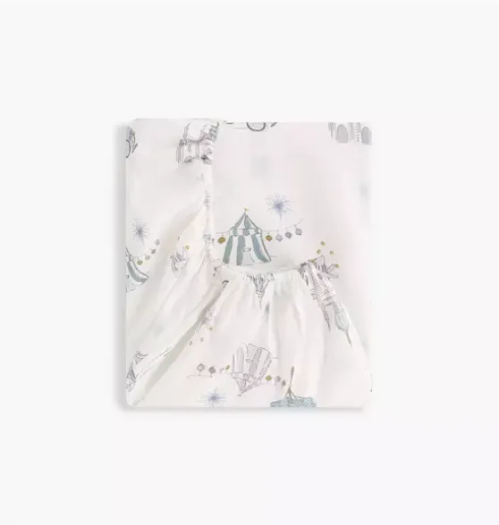 Adventures in Wonderland Crib Sheet - Aqua