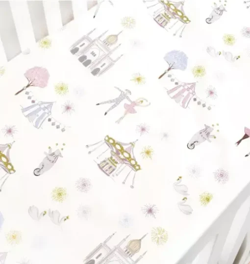 Adventures in Wonderland Crib Sheet - Rose