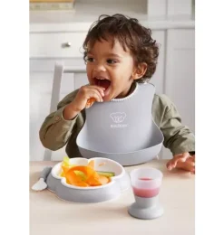 Baby Bib 2-Pack, Gray / Green