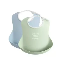 Baby Bib 2-Pack, Green / Blue