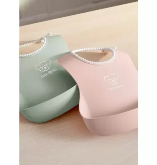 Baby Bib 2-Pack, Green / Pink