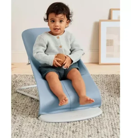 Baby Bouncer Bliss, Petal Quilt Woven, Blue