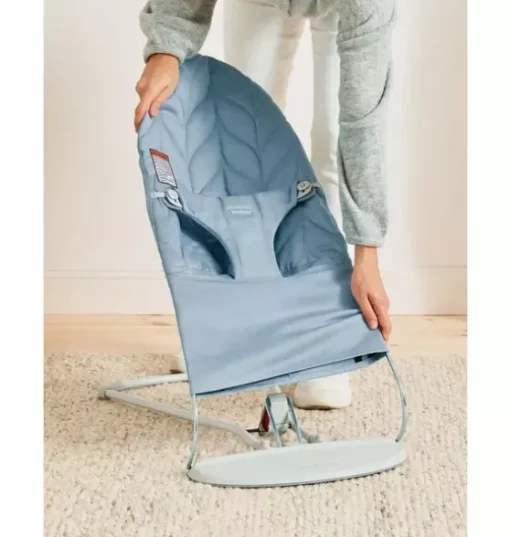 Baby Bouncer Bliss, Petal Quilt Woven, Blue