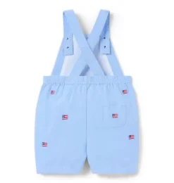 Baby Embroidered Flag Oxford Overall