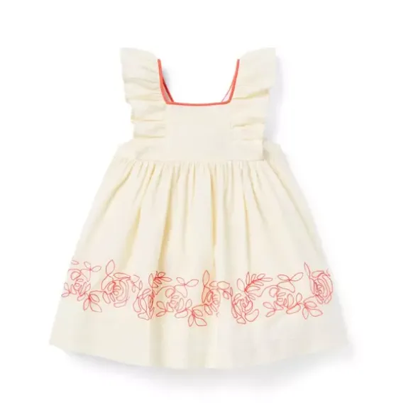 Baby Embroidered Floral Border Dress