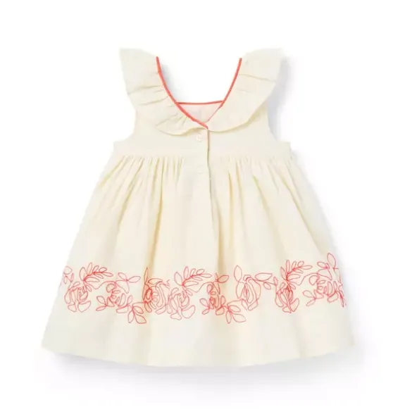 Baby Embroidered Floral Border Dress