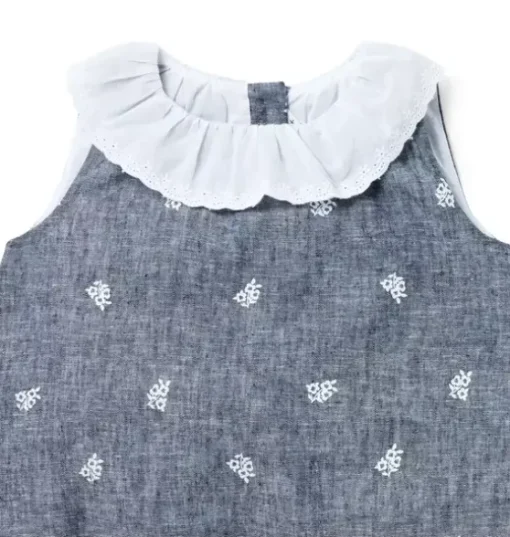 Baby Floral Linen-Cotton Matching Set