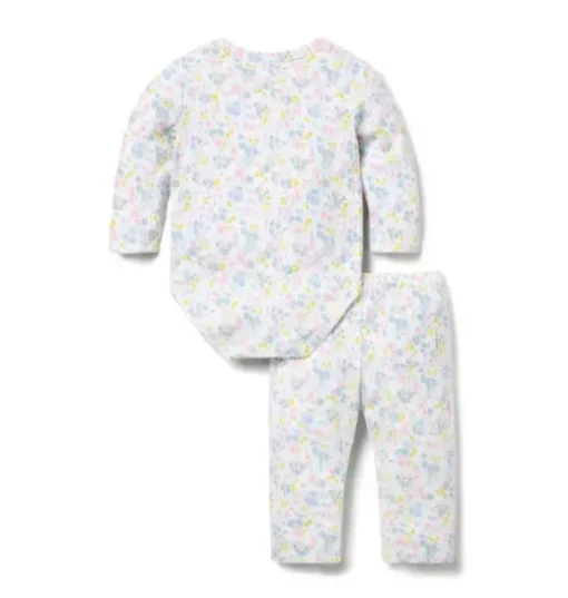 Baby Floral Pointelle Wrap Matching Set