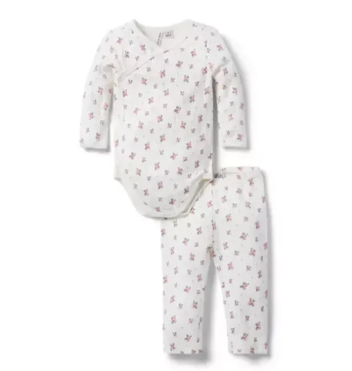 Baby Floral Wrap Matching Set