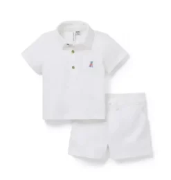 Baby French Bulldog Pique Matching Set