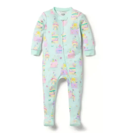 Baby Good Night Footed Pajama In Fairy Cakes