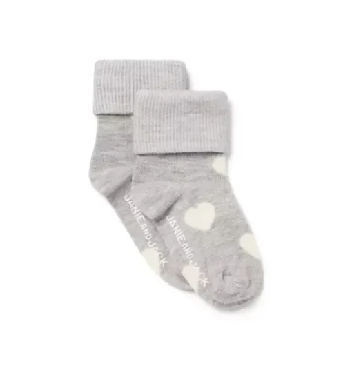Baby Heart Foldover Sock