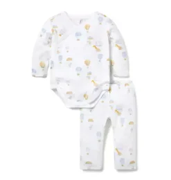 Baby Hot Air Balloon Animals Wrap Matching Set