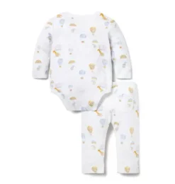 Baby Hot Air Balloon Animals Wrap Matching Set