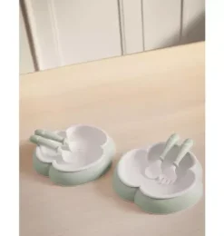 Baby Plate, Spoon & Fork, 2 Sets, Powder Green