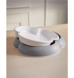 Baby Plate, Spoon and Fork, 2 Sets, Gray