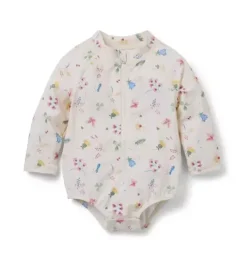 Baby Recycled Bug Floral Rash Guard Swimsuit