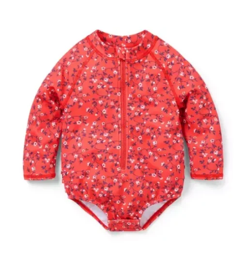 Baby Recycled Ditsy Floral Rash Guard Swimsuit