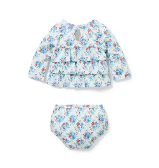 Baby Recycled Floral Rash Guard 2-Piece Swimsuit