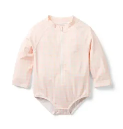 Baby Recycled Gingham Rash Guard Swimsuit