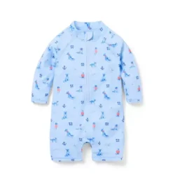 Baby Recycled Nautical Dog Rash Guard Swimsuit
