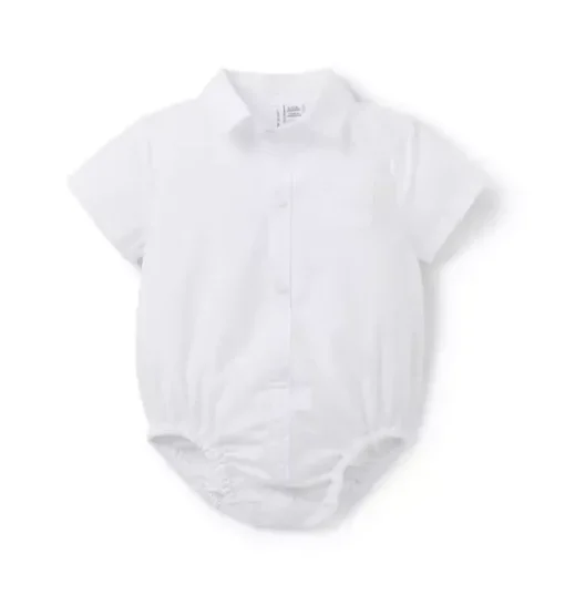 Baby Seersucker Collared Bodysuit