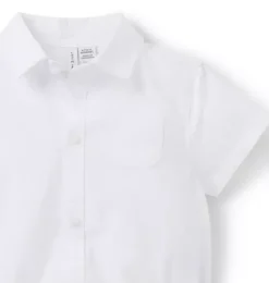 Baby Seersucker Collared Bodysuit