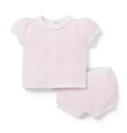 Baby Textured Striped Sweater Set