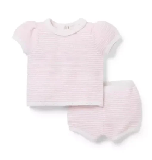Baby Textured Striped Sweater Set