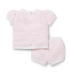 Baby Textured Striped Sweater Set