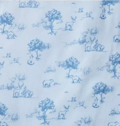 Baby Woodland Toile Wrap Footed One-Pice