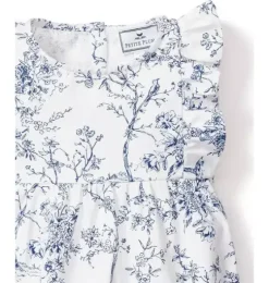 Baby's Twill Ruffled Romper in Blue Timeless Toile