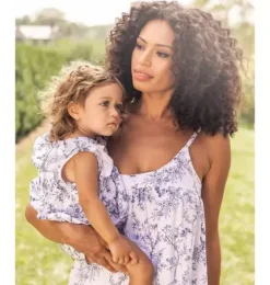 Baby's Twill Ruffled Romper in Blue Timeless Toile