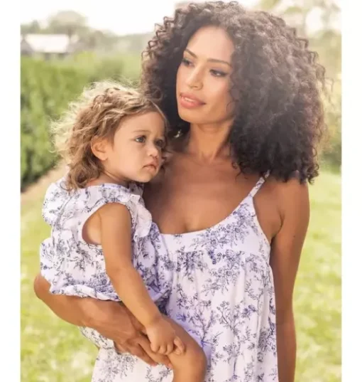 Baby's Twill Ruffled Romper in Blue Timeless Toile