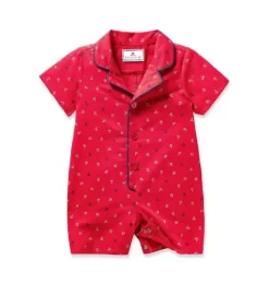 Baby's Twill Summer Romper in Anchors Away