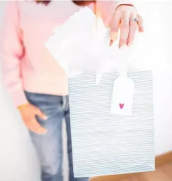 Blue Painted Stripe Gift Bag