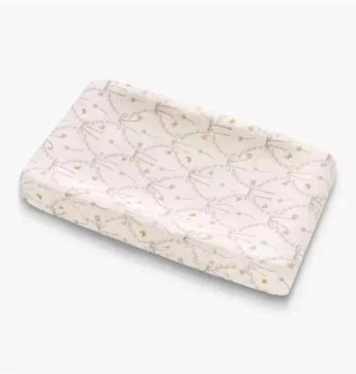 Bows & Butterfly Kisses Changing Pad Cover - Pink