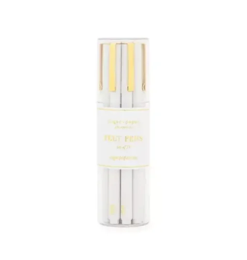 Bulk Felt Pen Set, White (Set of 12)