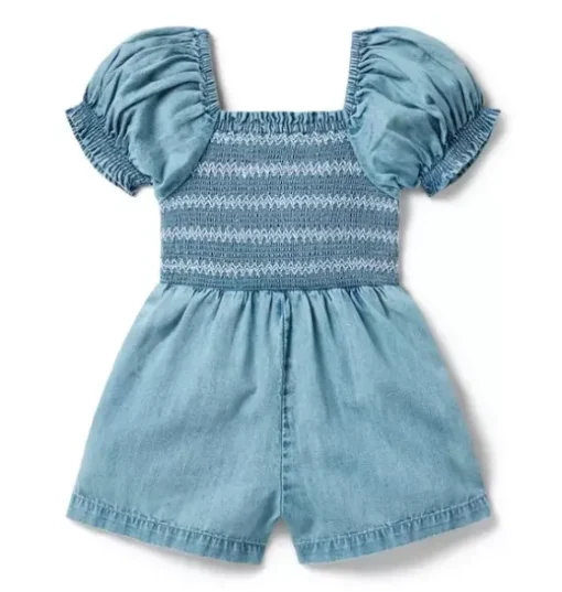 Chambray Smocked Romper