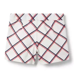 Checked Canvas Short