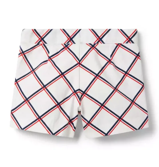 Checked Canvas Short