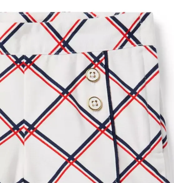 Checked Canvas Short