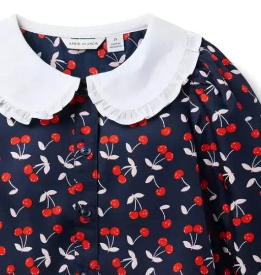 Cherry Collared Top