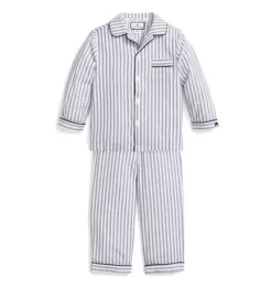 Children's Pajama Set in Navy French Ticking