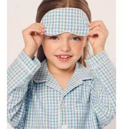 Childrens Twill Sleep Mask in Spring Gingham