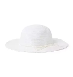 Crochet Brim Straw Sun Hat