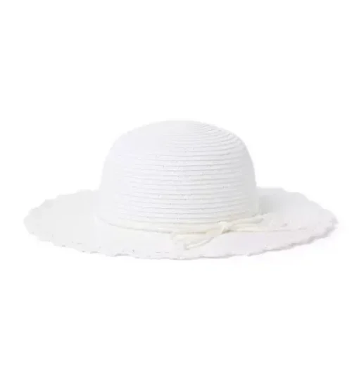 Crochet Brim Straw Sun Hat