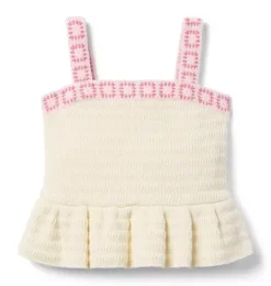 Crochet Floral Trim Peplum Top