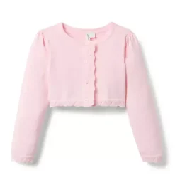 Crochet Trim Cropped Cardigan